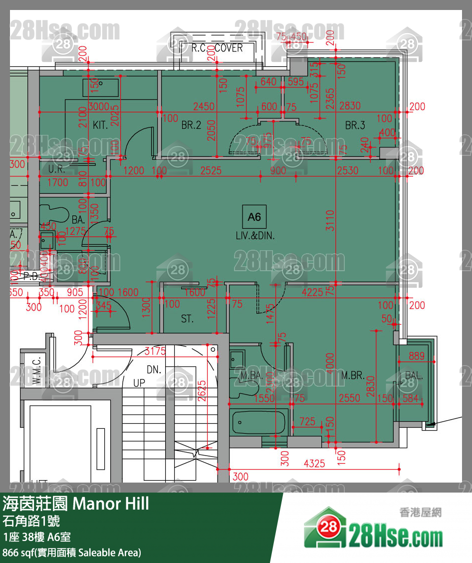 海茵莊園 1座38樓 A6室 平面圖