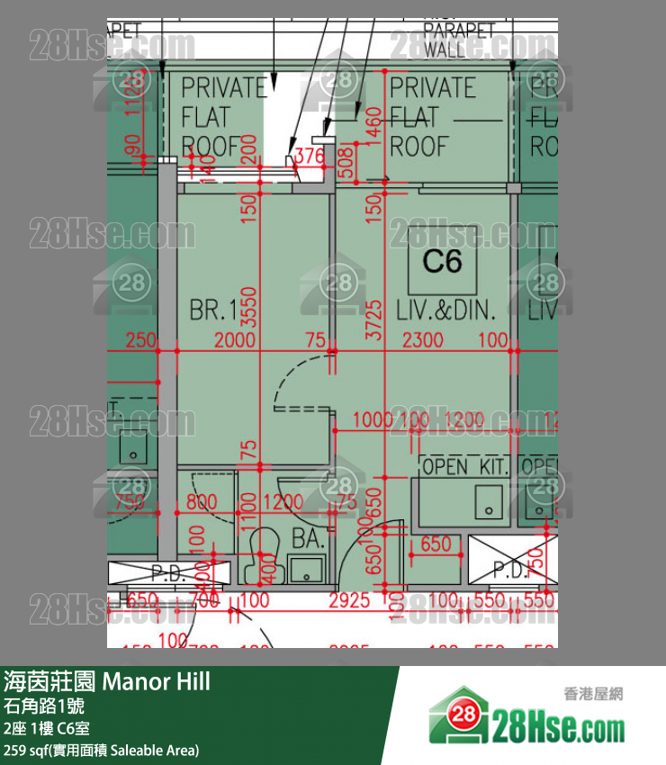 海茵莊園 2座 1樓 C6室 平面圖