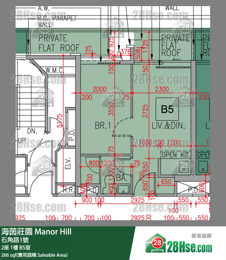 海茵庄园 2座 1楼 B5室 平面图