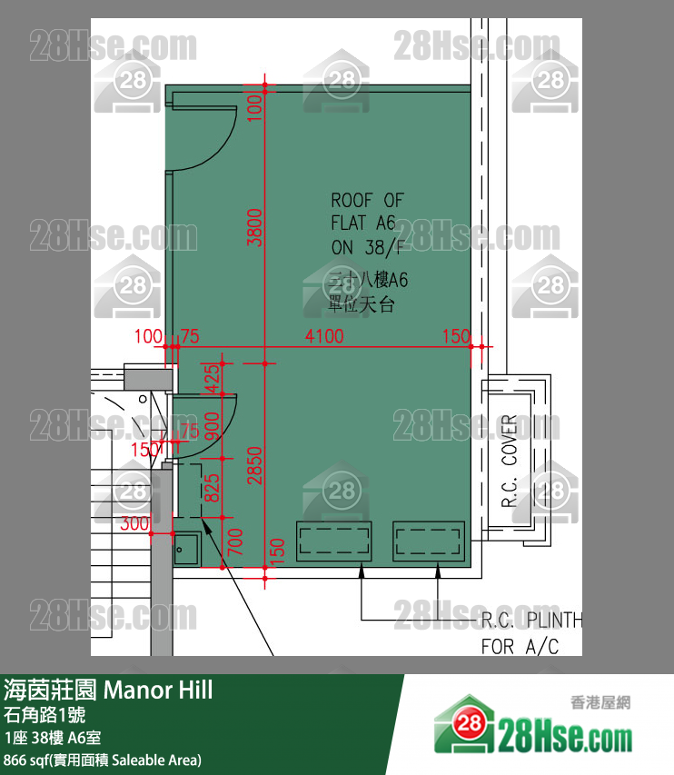 海茵莊園 1座38樓 A6室 平面圖