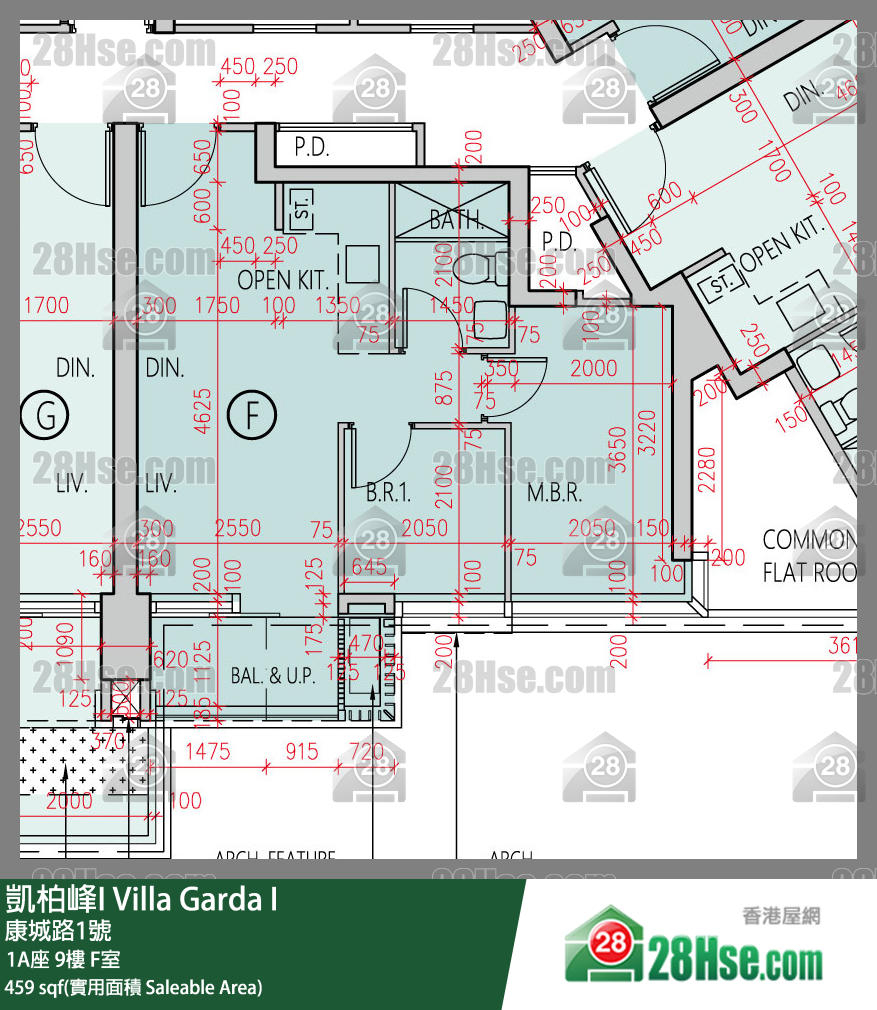 凯柏峰 I 1A座 9楼 F室 平面图