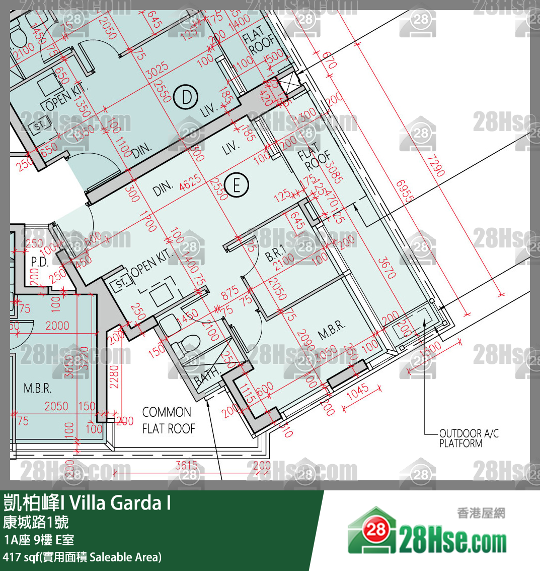 凯柏峰 I 1A座 9楼 E室 平面图