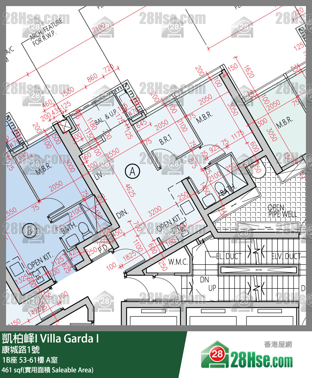 凱柏峰 I 1B座 59樓 A室 平面圖