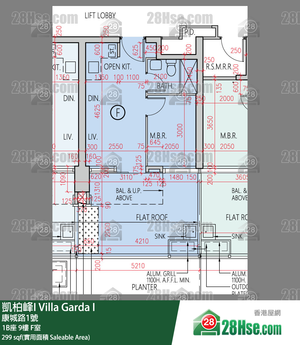 凯柏峰 I 1B座 9楼 F室 平面图