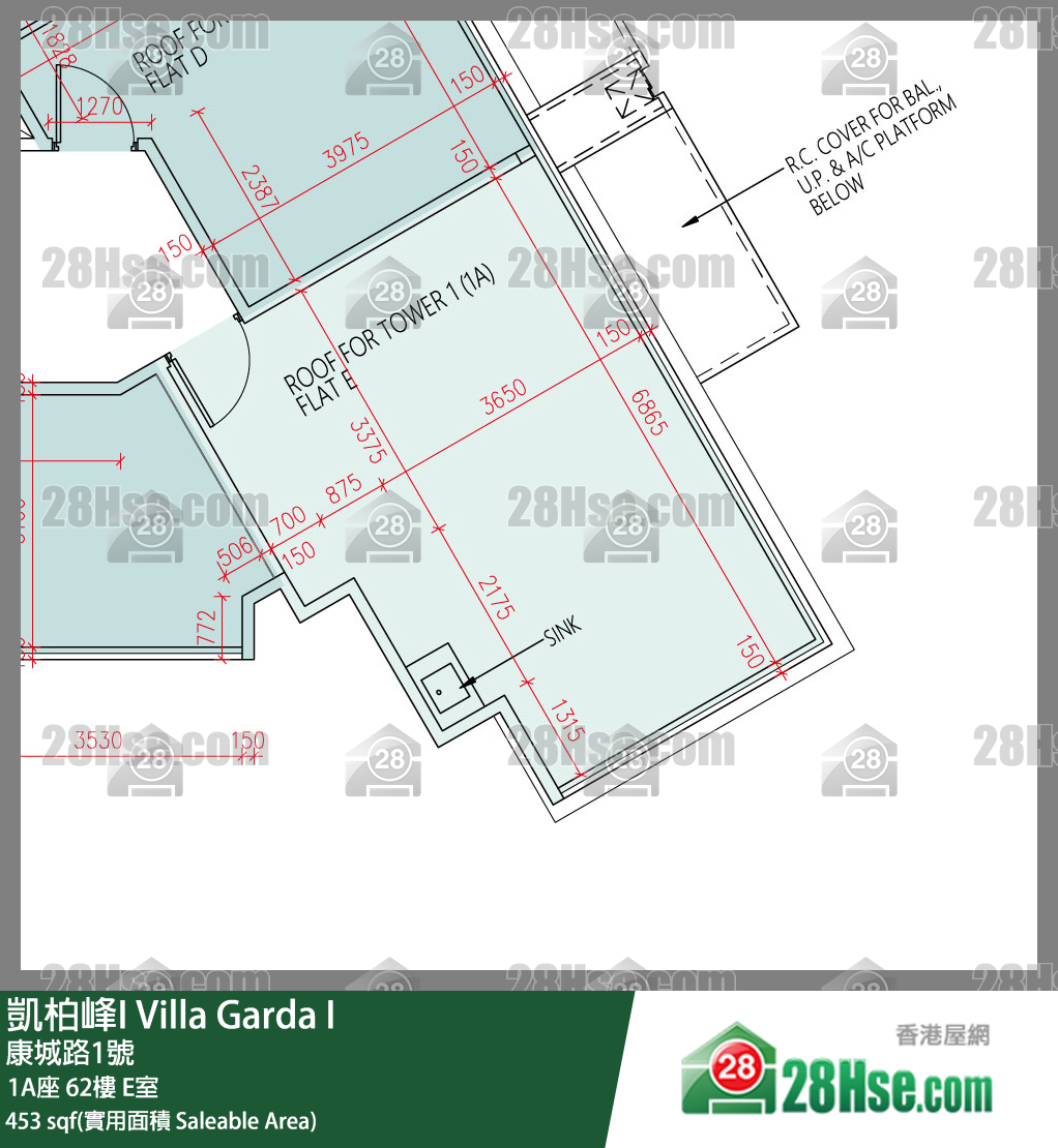 凱柏峰 I 1A座 62樓 E室 平面圖