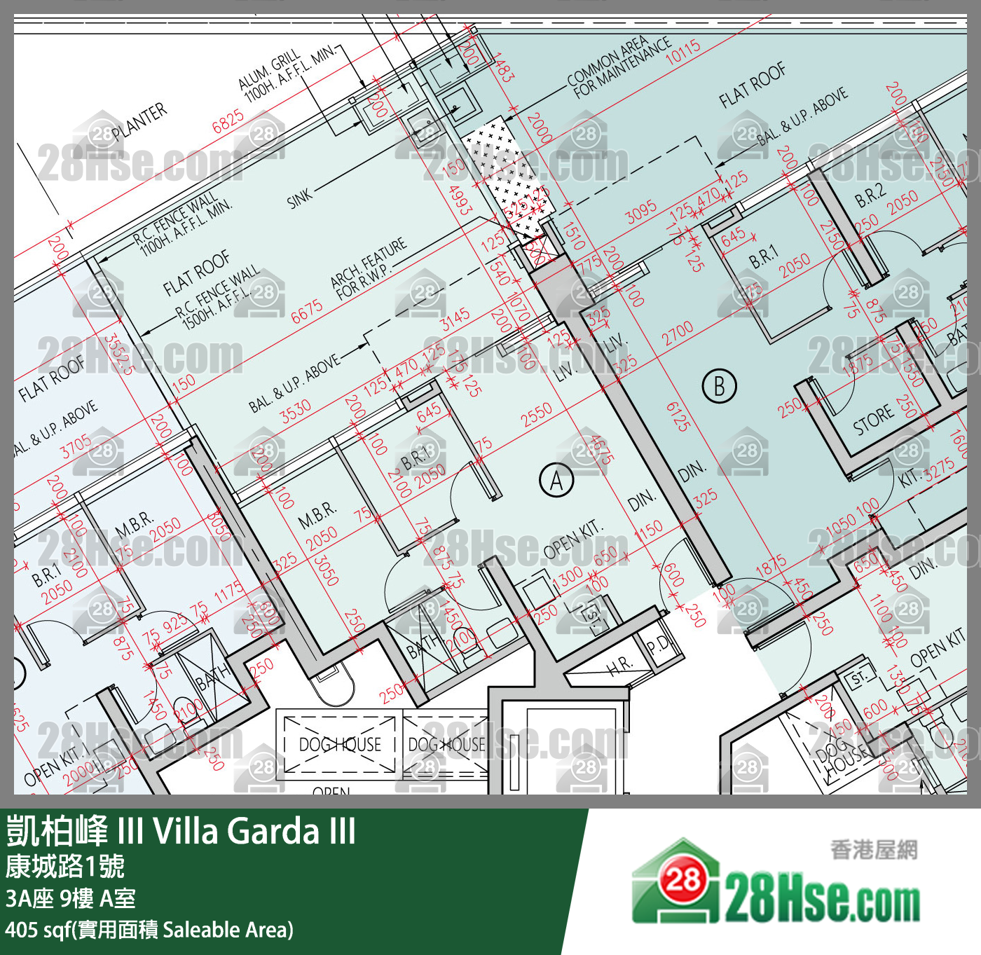 凱柏峰 III 3A座 9樓 A室 平面圖