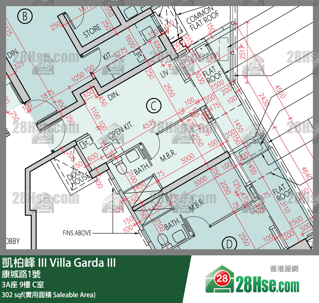 凱柏峰 III 3A座 9樓 C室 平面圖