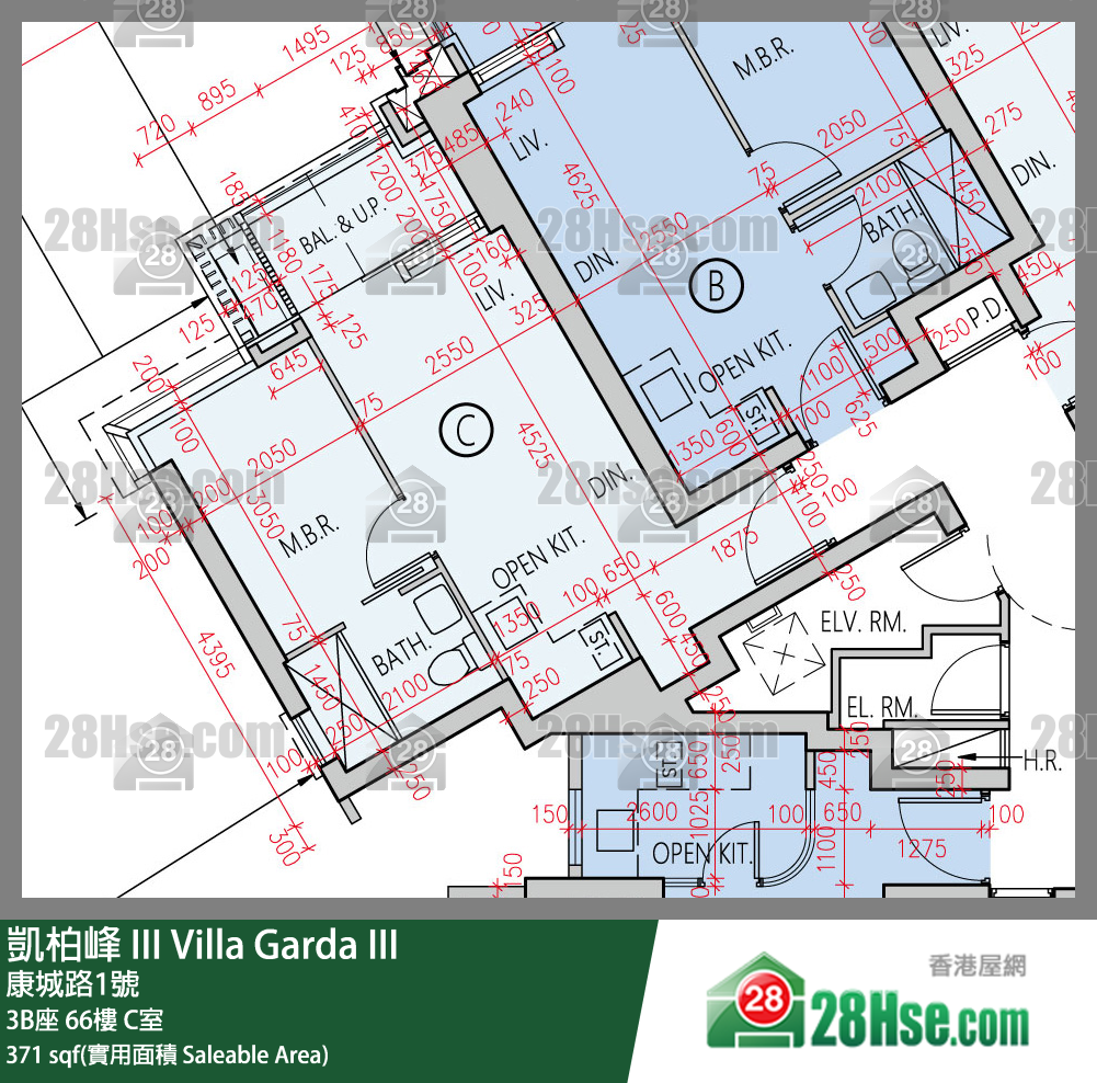 凯柏峰 III 单位平面图(由 28Hse 提供)