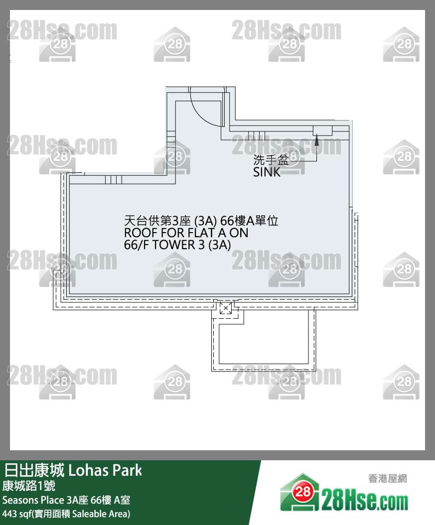 Seasons Place 3A座66楼 A室 平面图