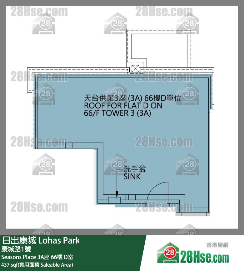Seasons Place 3A座66楼 D室 平面图