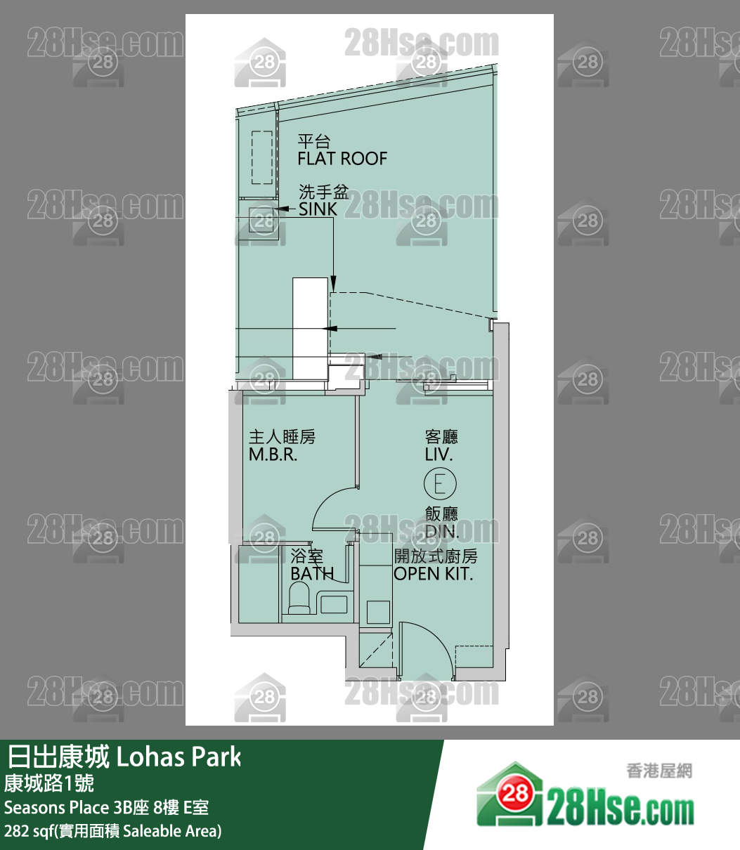 Seasons Place 3B座8楼 E室 平面图