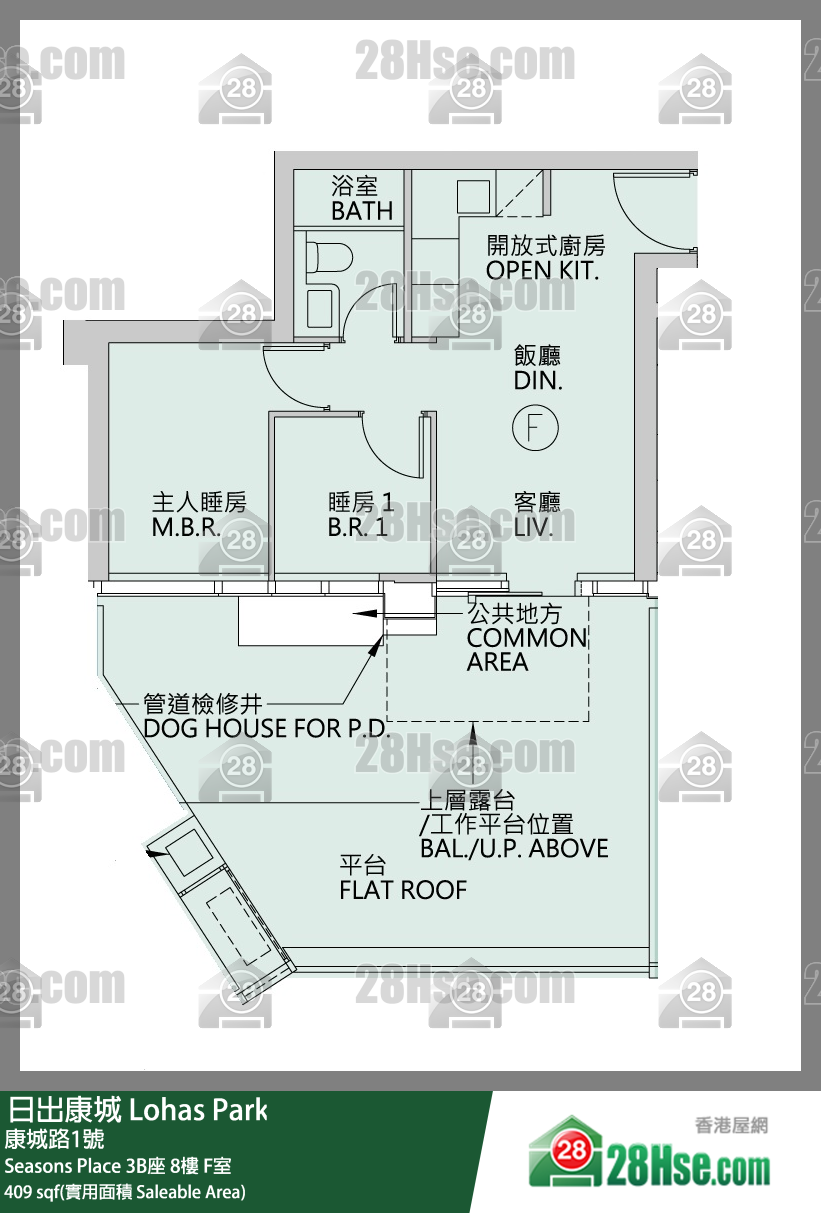 Seasons Place 3B座 8楼 F室 平面图
