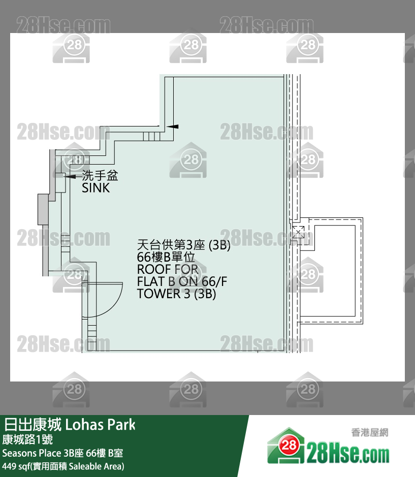 Seasons Place Seasons Place 3B座 66楼 B室 平面图