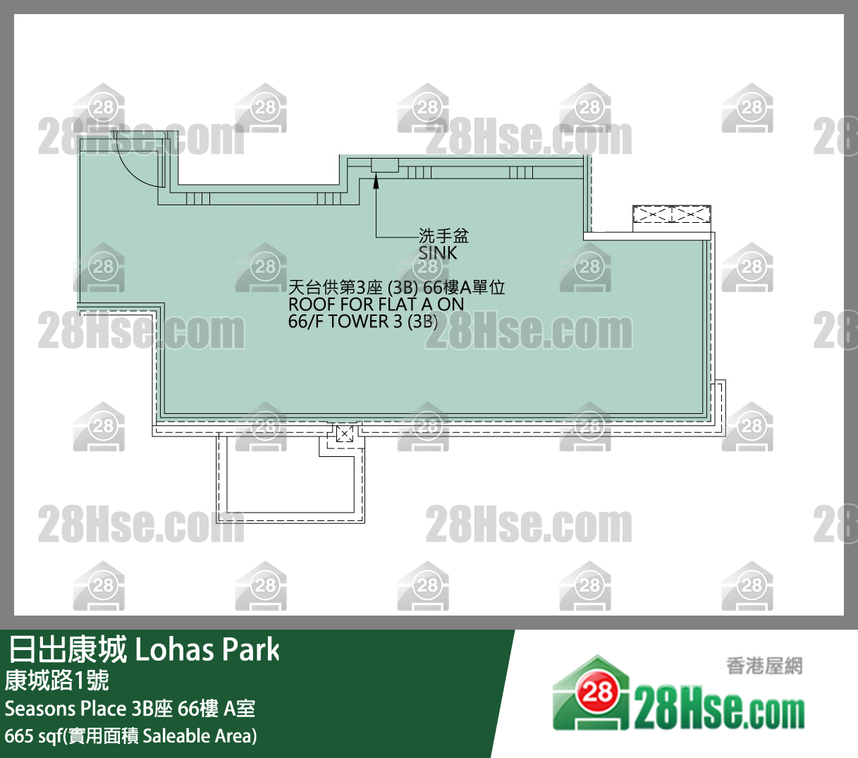 Seasons Place 3B座 66楼 A室 平面图