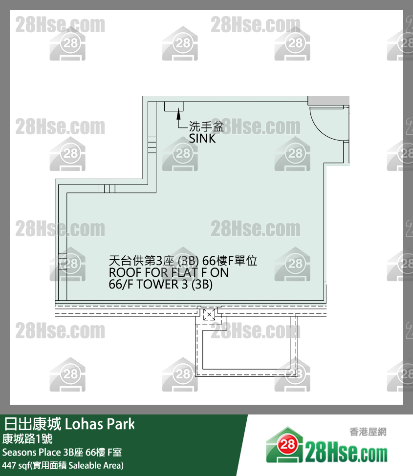 Seasons Place 3B座66楼 F室 平面图