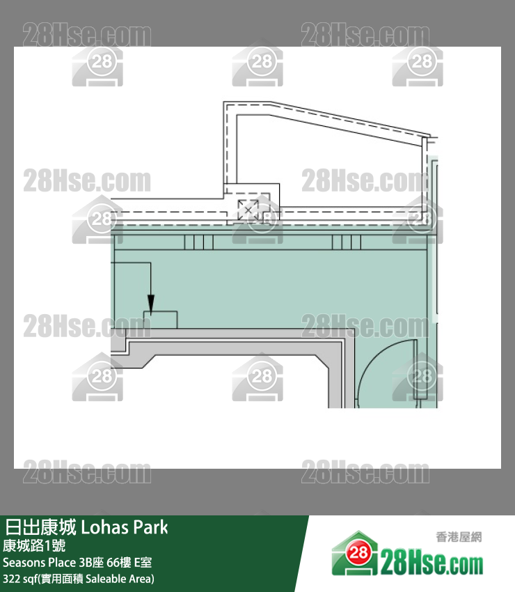 Seasons Place 3B座66楼 E室 平面图