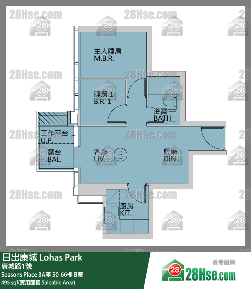 Seasons Place Seasons Place 3A座 61樓 B室 平面圖