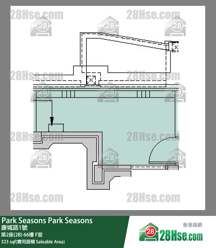 Park Seasons 第2座(2B)66樓 F室 平面圖