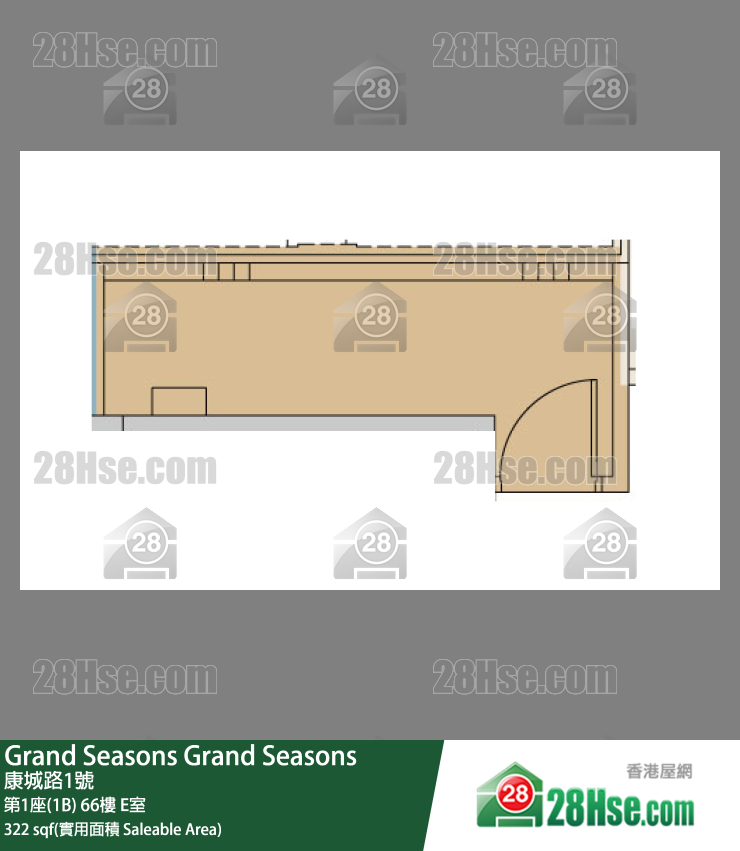 Grand Seasons 第1座(1B)66樓 E室 平面圖