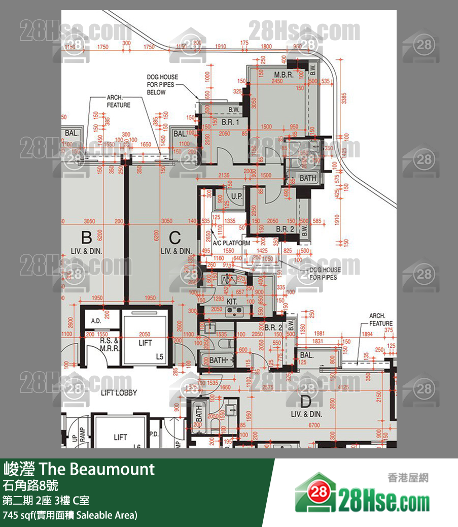 峻瀅 第二期 2座 3樓 C室 平面圖