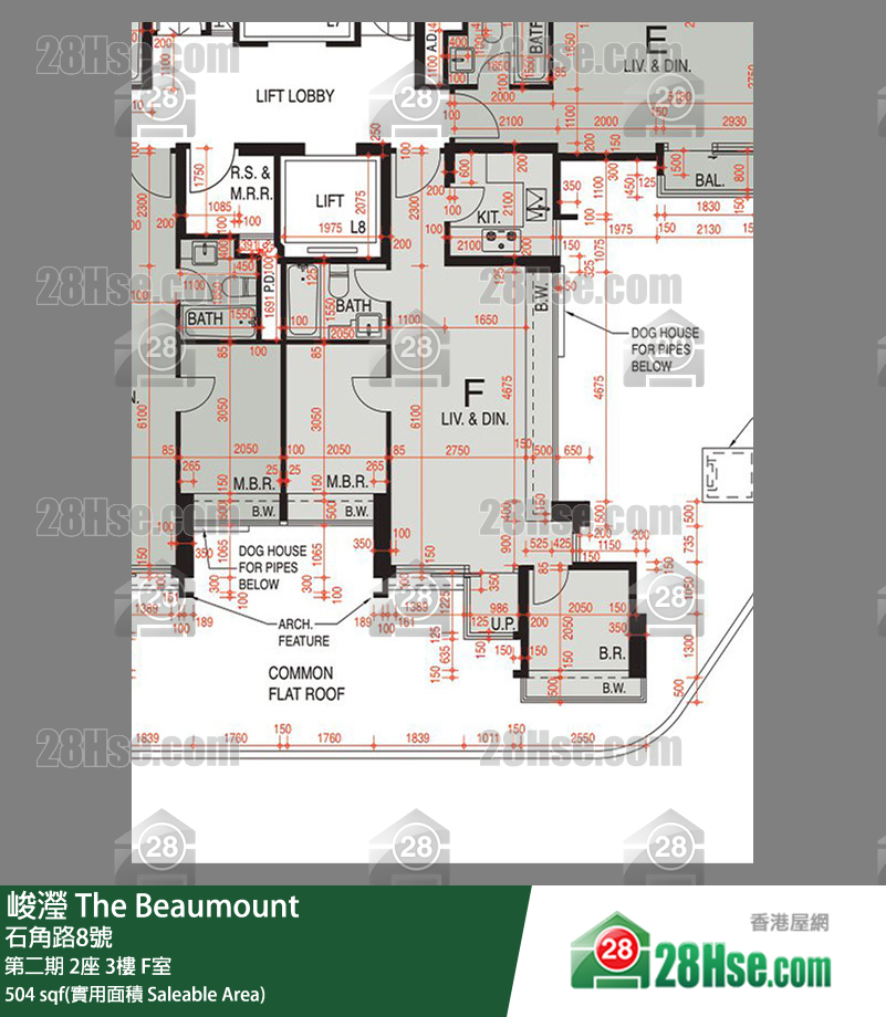 峻瀅 第二期 2座 3樓 F室 平面圖