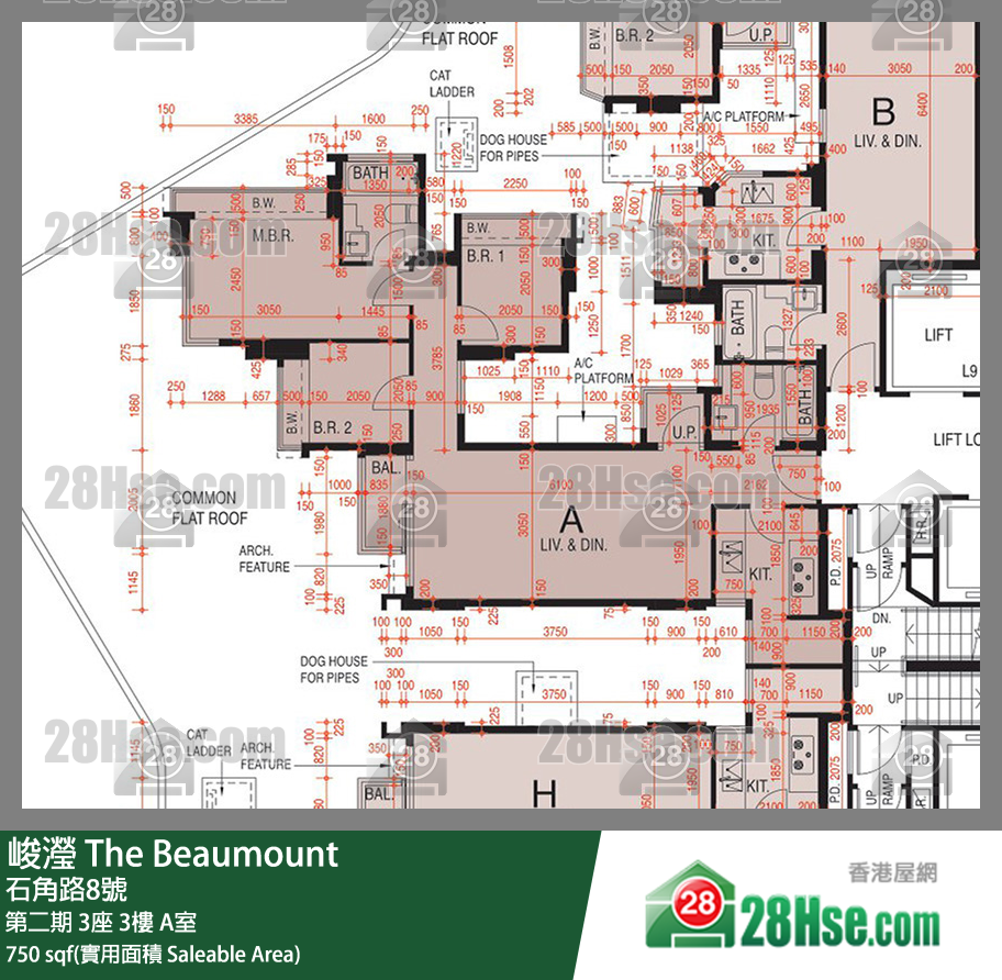 峻滢 第二期 3座 3楼 A室 平面图