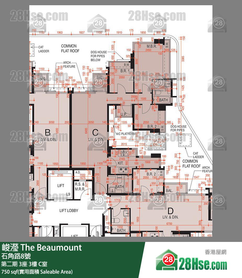 峻滢 第二期 3座 3楼 C室 平面图