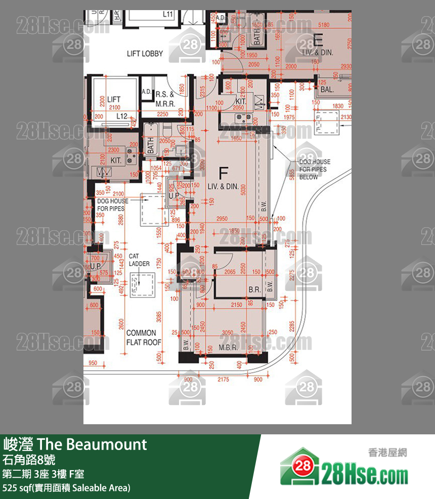 峻瀅 第二期 3座 3樓 F室 平面圖