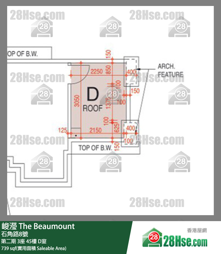 峻瀅 第二期3座45樓 D室 平面圖