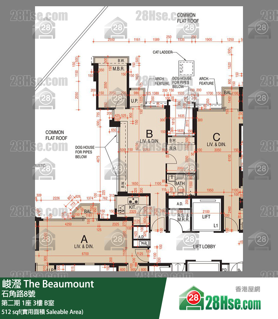峻滢 第二期1座3楼 B室 平面图