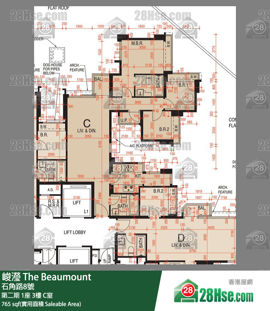峻瀅 第二期 1座 3樓 C室 平面圖