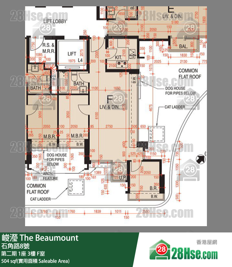 峻瀅 第二期1座3樓 F室 平面圖