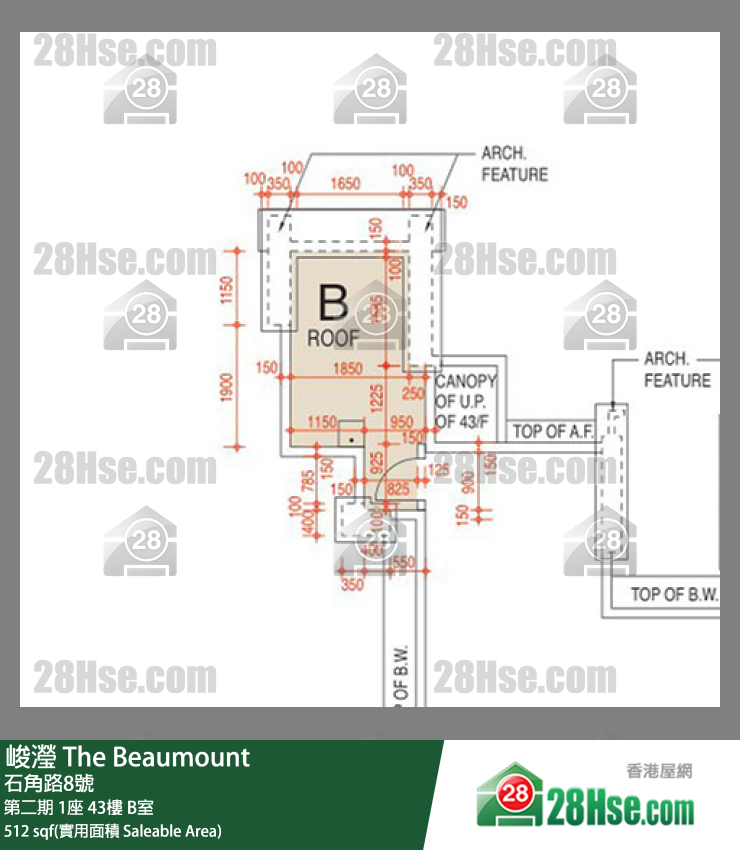 峻滢 第二期1座43楼 B室 平面图