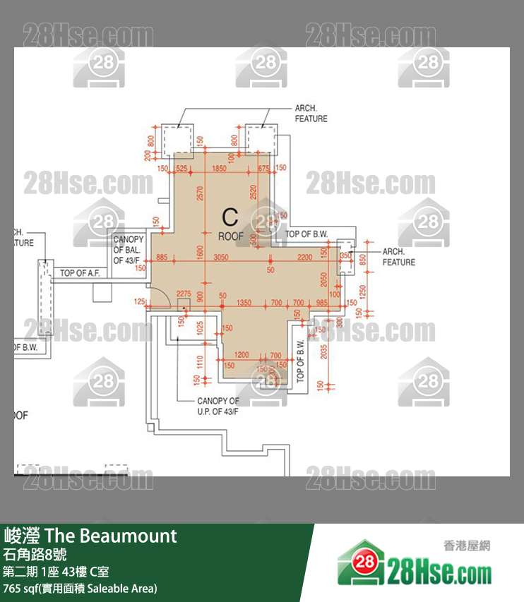 峻滢 第二期1座43楼 C室 平面图