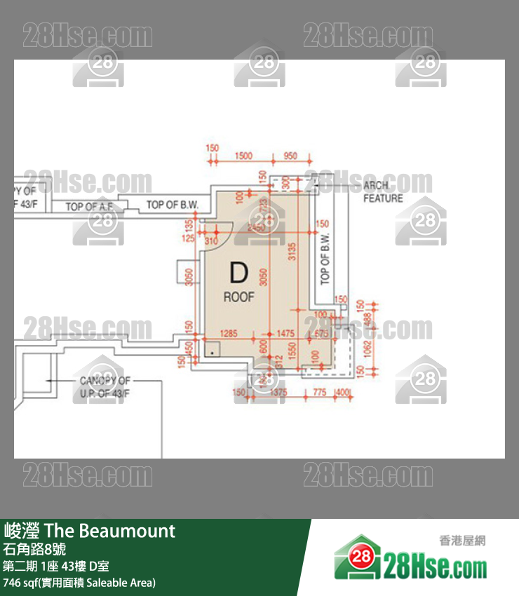 峻滢 第二期1座43楼 D室 平面图