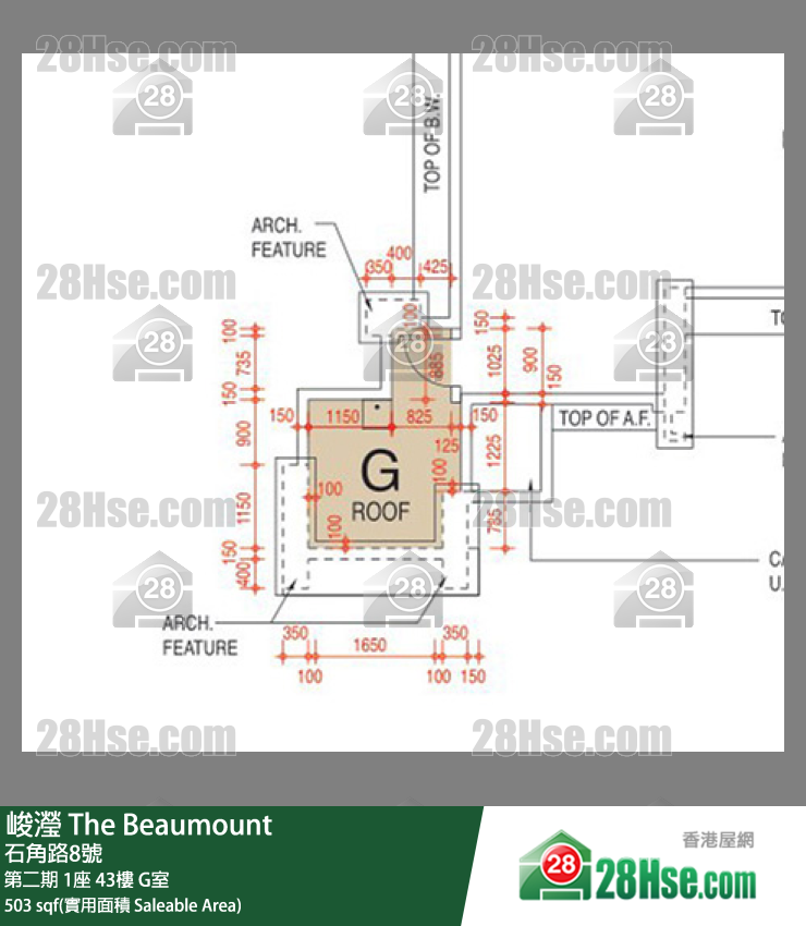 峻瀅 第二期1座43樓 G室 平面圖