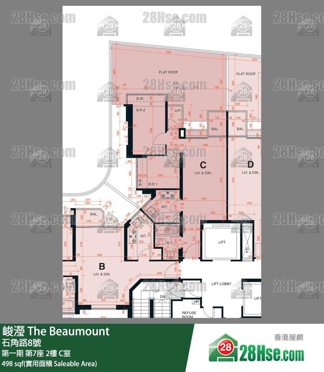 峻滢 第一期 第7座 2楼 C室 平面图
