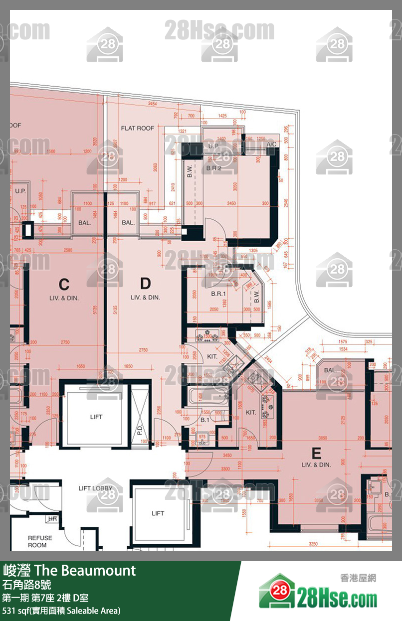 峻滢 第一期第7座2楼 D室 平面图