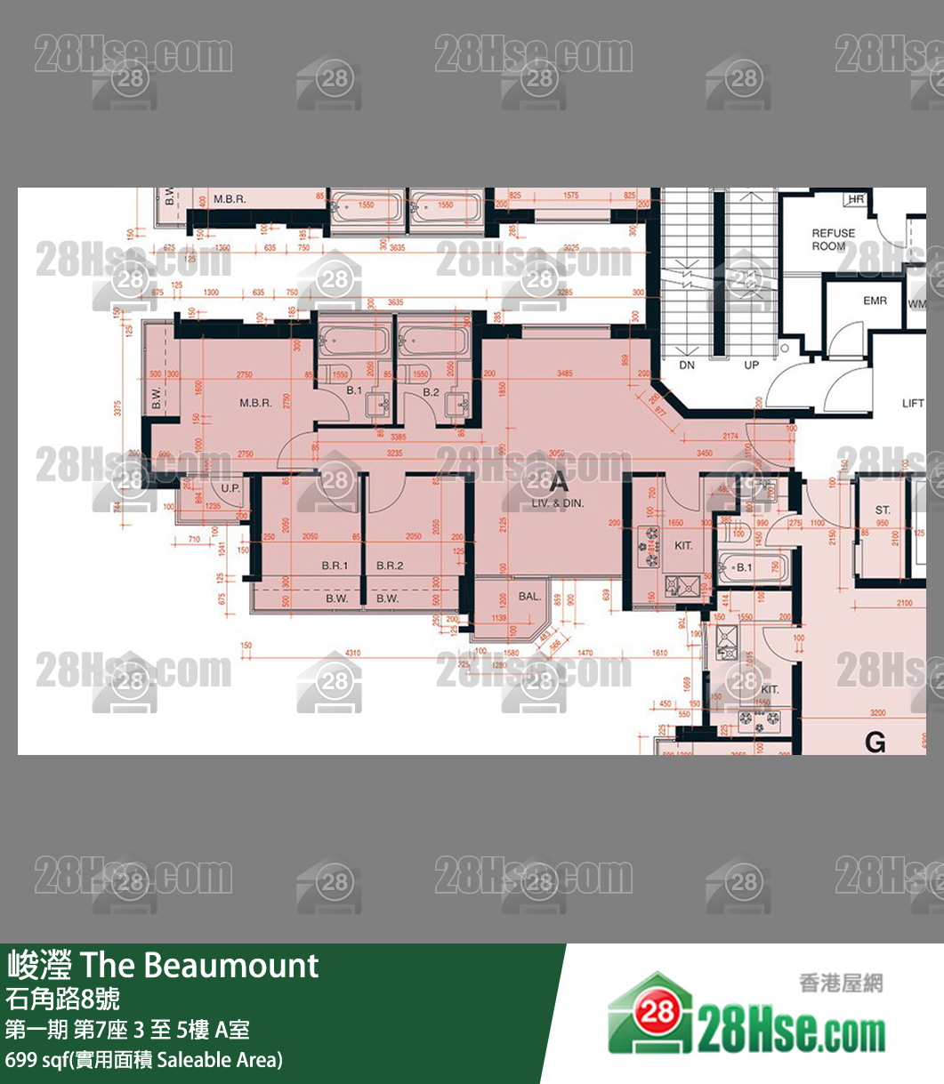 峻瀅 第一期 第7座 3樓 A室 平面圖