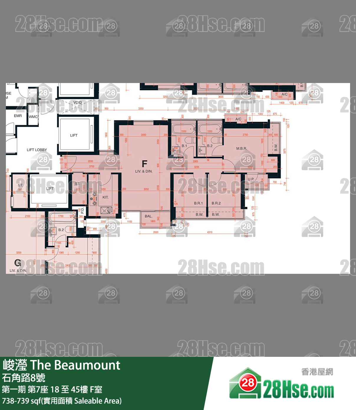 峻瀅 第一期 第7座 31樓 F室 平面圖