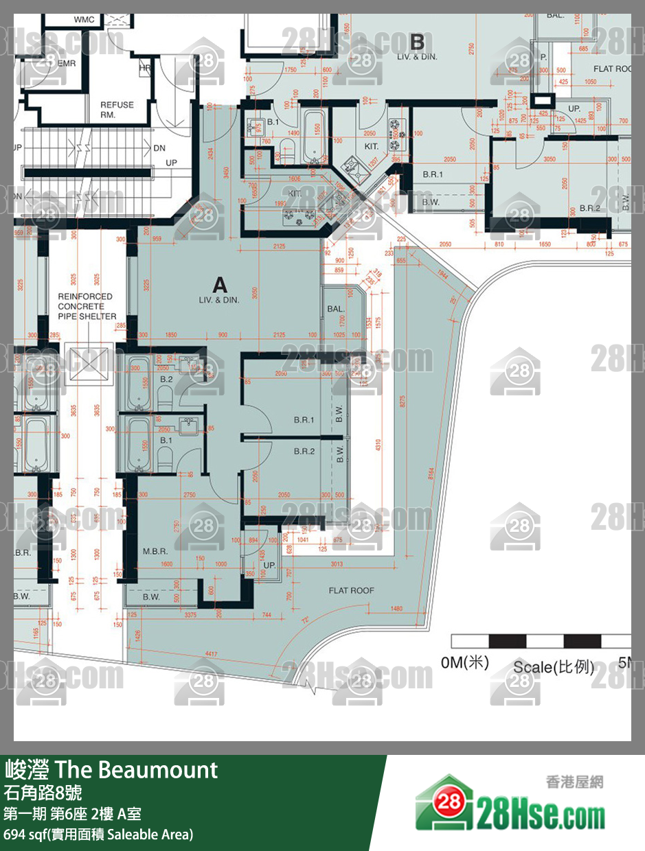 峻滢 第一期 第6座 2楼 A室 平面图