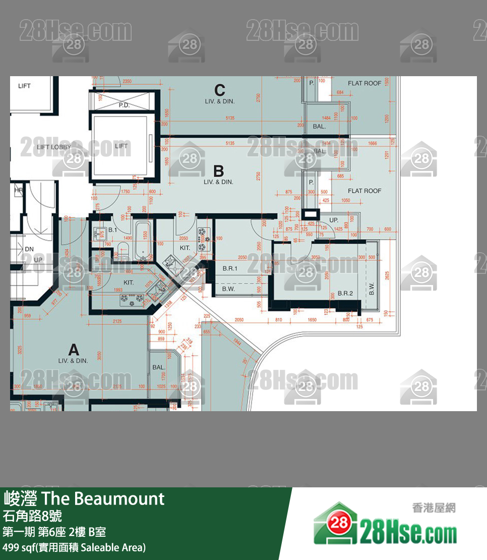 峻瀅 第一期 第6座 2樓 B室 平面圖