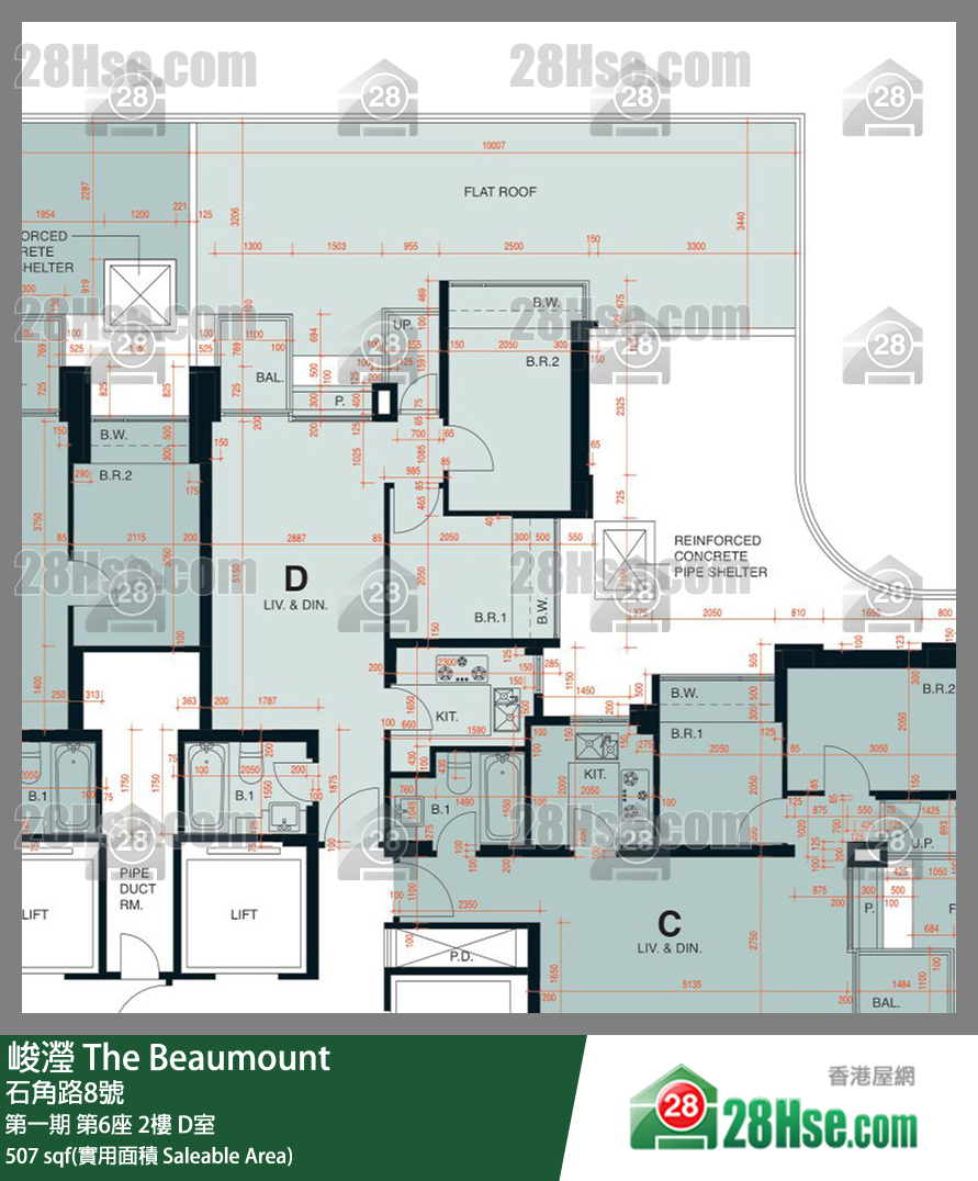 峻滢 第一期第6座2楼 D室 平面图