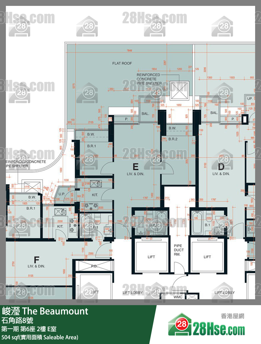 峻瀅 第一期第6座2樓 E室 平面圖