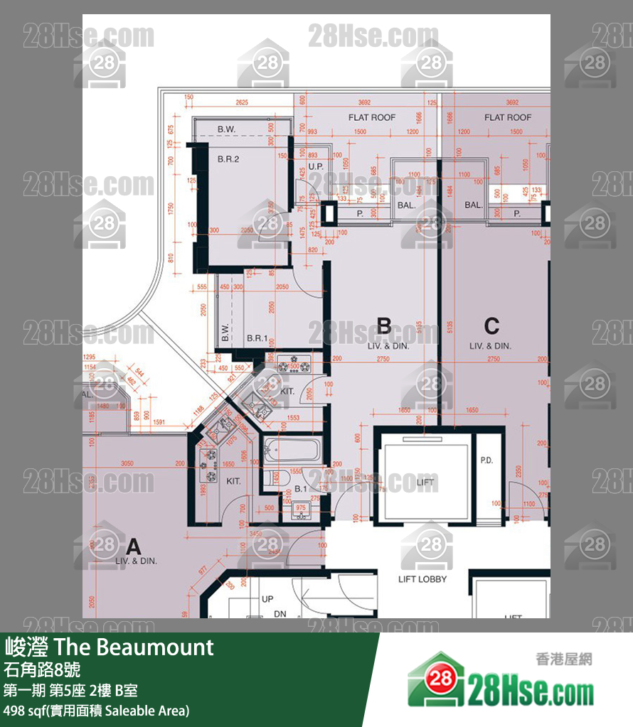 峻瀅 第一期 第5座 2樓 B室 平面圖