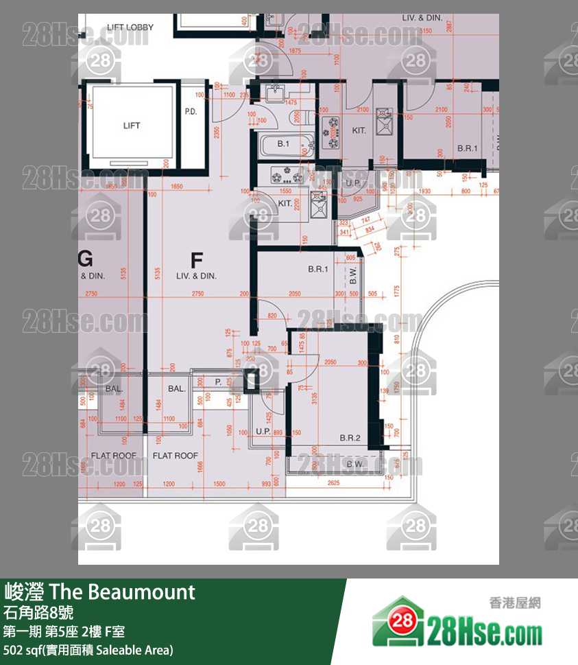 峻瀅 第一期 第5座 2樓 F室 平面圖