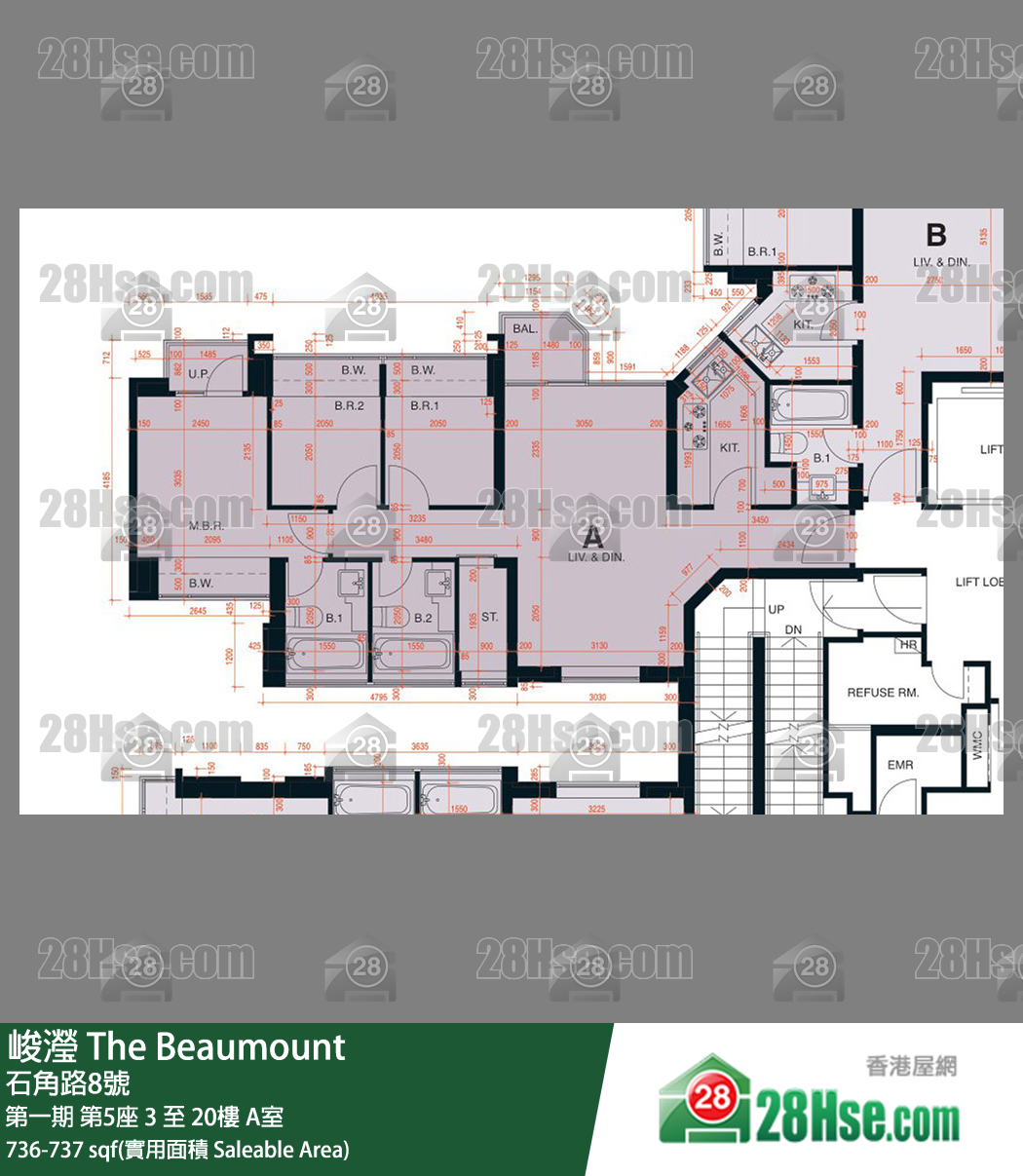 峻瀅 第一期 第5座 16樓 A室 平面圖