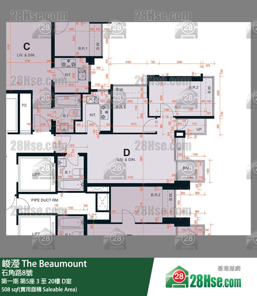 峻瀅 第一期 第5座 20樓 D室 平面圖
