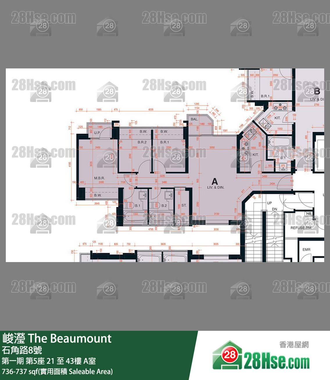 峻瀅 第一期 第5座 26樓 A室 平面圖