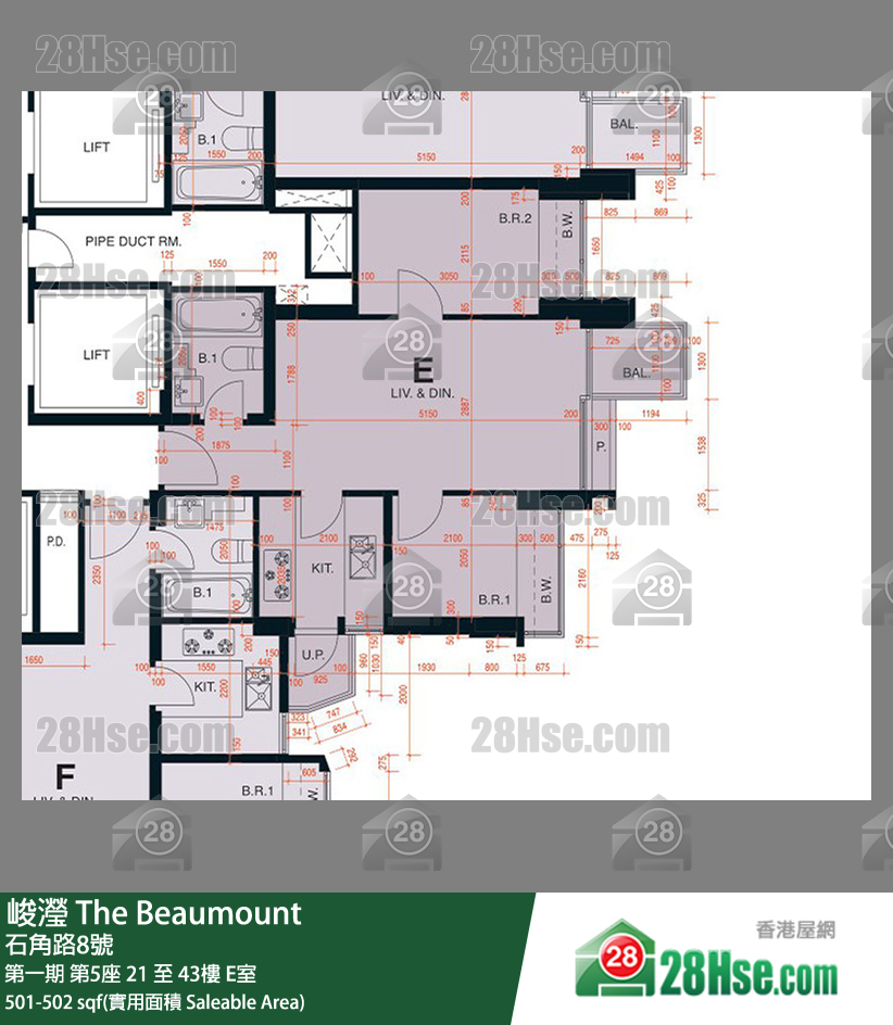 峻瀅 第一期第5座38樓 E室 平面圖